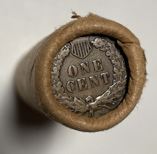 BU UNC Lincoln Wheat Cents & S Indian Head Penny Old Estate Bank of America.Roll