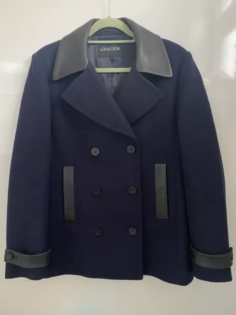 Jaeger navy clearance leather jacket