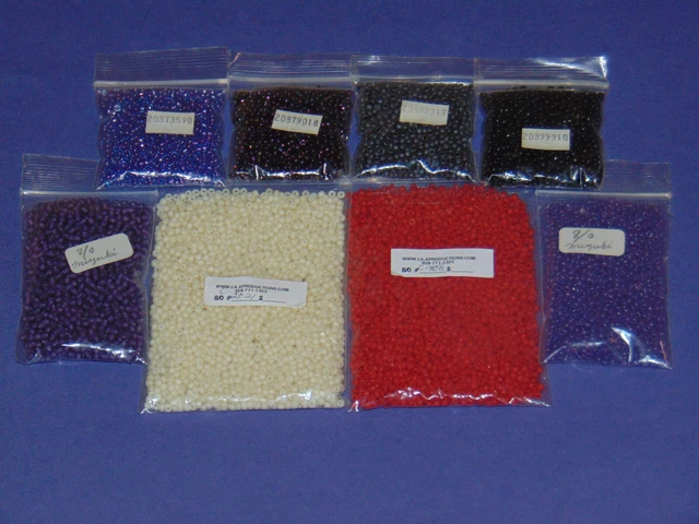 Miyuki 8/0 Seed Bead Variety Vintage Lot of 8 Packs 251 Grams NOS