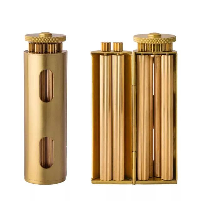 Cylindrical Solid Brass Vintage Manual Cigarette Rolling Machine Fit 70-75MM