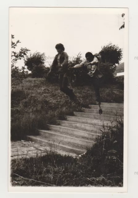Two Affectionate Handsome Young Men Weird Unusual Snapshot Gay Int Old Photo