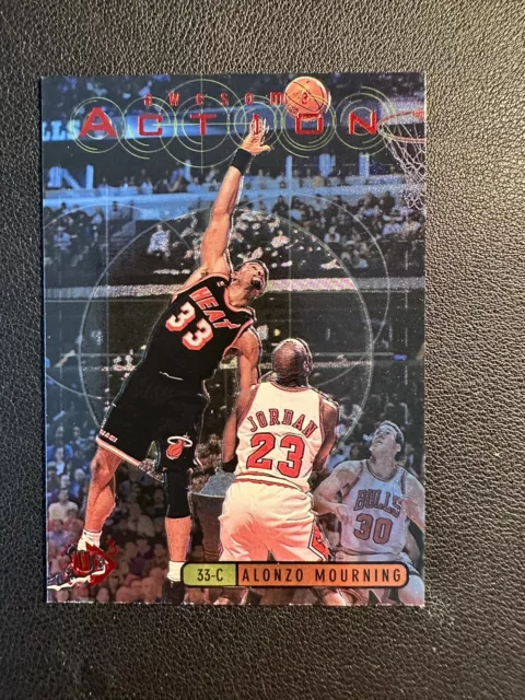 1997-98 UD3  Awesome Action Alonzo Mourning Michael Jordan #A8 INSERT