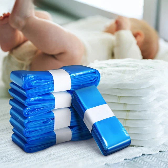 12pcs Diaper Pail Liners Diaper Disposal Bin Liners Nappy Pouches Compatible 3