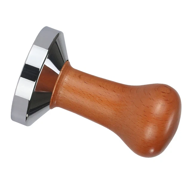 (Tamper) 58 mm manipulador de café acero ergonómico herramienta de manipulación de café en polvo con madera Reino Unido