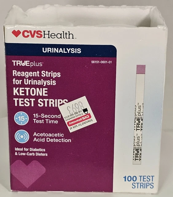 TRUE PLUS KETONE Test Strips 100 Keto Urinalysis Ketosis Low Carb Exp
