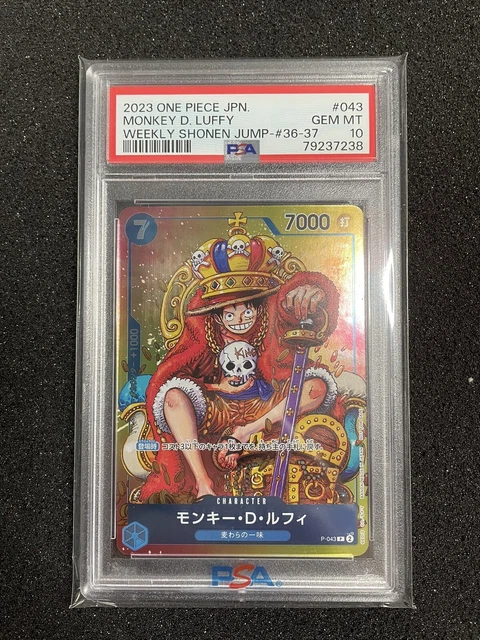One Piece TCG Luffy Promo P-043 Japanese Weekly Shonen Jump PSA 10 Graded