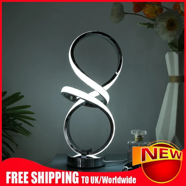 Lampada da letto LED metallo a forma di spirale luci notturne per ufficio casa (A)