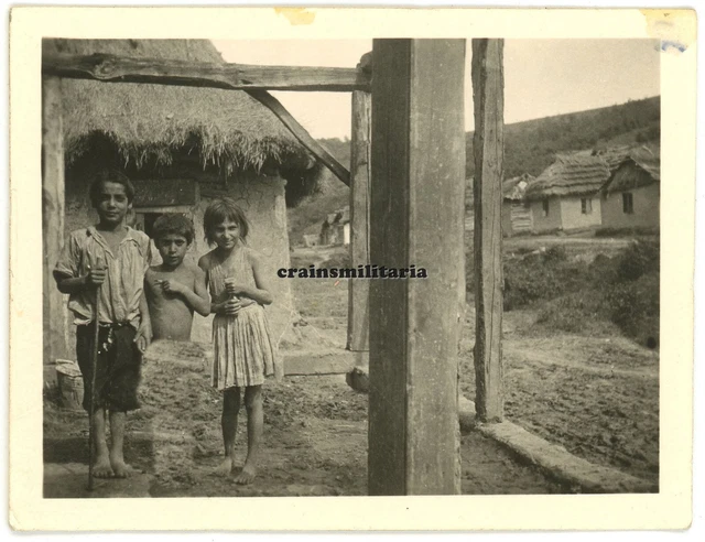 ORIG. FOTO ZIGEUNER Kinder STROPKOV Slowakei 1941 Bevölkerung Gypsy ...