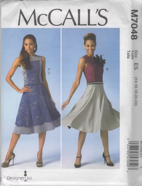 M7048 McCalls Sewing Pattern Misses Top, Dress, Skirt, Sizes Womens UK14 - UK22