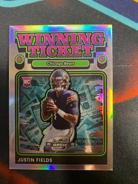 2021 Panini Contenders Optic Football Justin Fields Winning Ticket Silver Prizm
