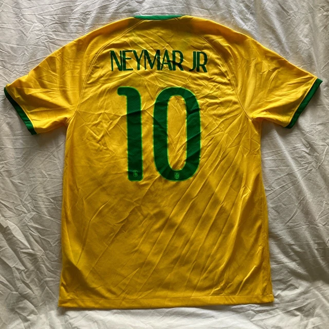 Neymar Jr # 10 Brazil National Team Football Jersey Nike 2014 Size L