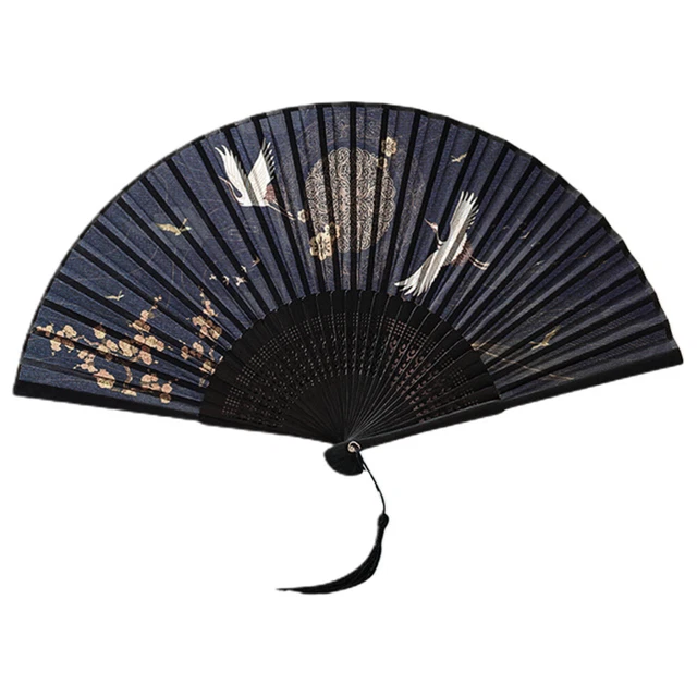 Éventails Pliants à Main - Lot De 3 - Noir, Blanc, Rouge - Pour Danse, Mariage, Décoration été - 43 Cm Déplié