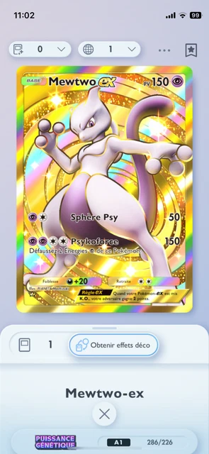 Compte Pokémon TCG Pocket Avec Dracofeu Ex Gold, Mewtwo Ex, Pikachu Ex - Neuf - 2024