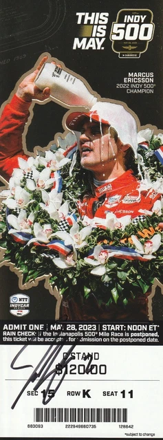 2023 JOSEF NEWGARDEN signed 107th INDIANAPOLIS 500 USED TICKET STUB INDY CAR 2023 JOSEF NEWGARDEN signed 107th INDIANAPOLIS 500 USED TICKET STUB INDY CAR