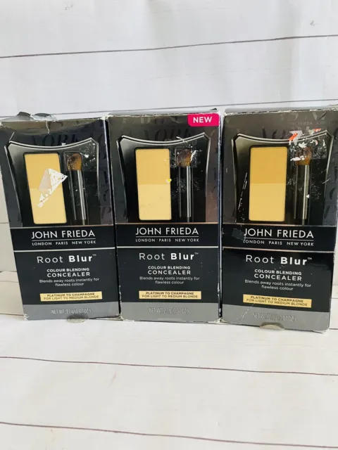 John Frieda Root Blur Hair Color Concealer PLATINUM CHAMPAGNE BLONDE 3 Pack