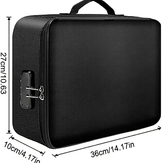 3-LAYER DOCUMENT BOX With Lock File Storage Organizer Box Waterproof ...