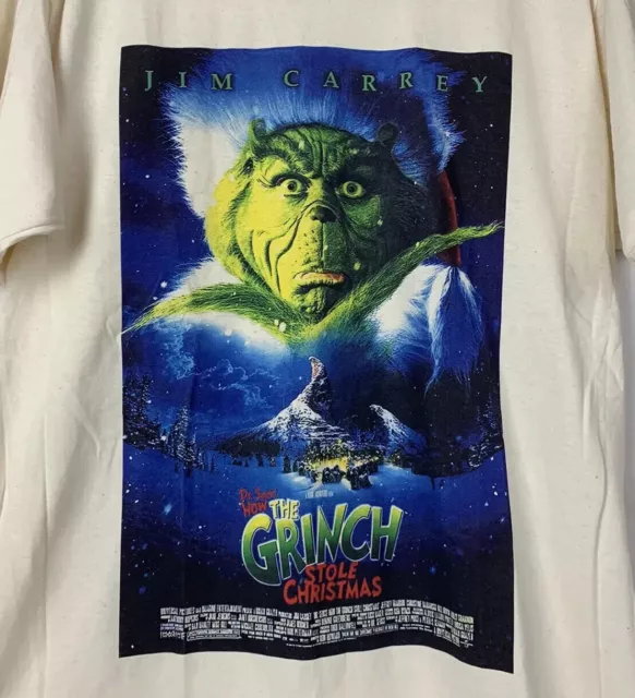 VINTAGE THE GRINCH T Shirt Dr Seuss Movie Promo Tee Cinema Christmas ...