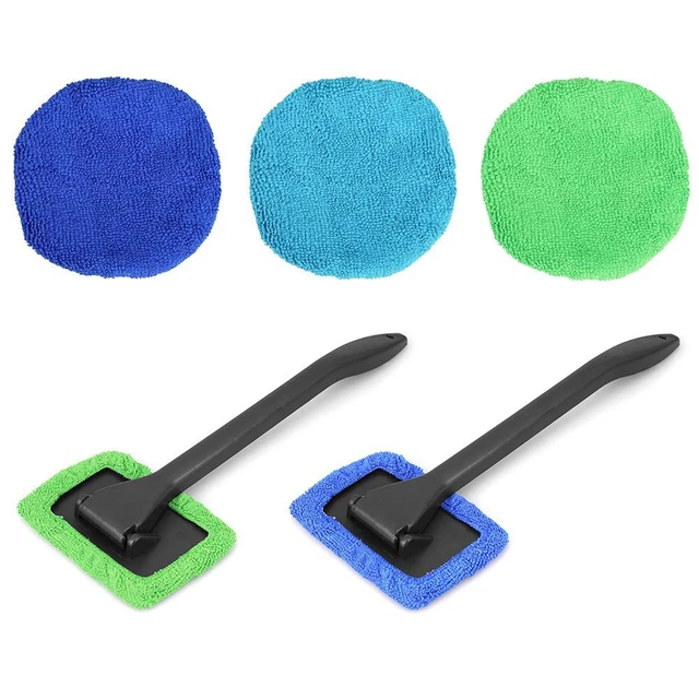 Pulitore parabrezza finestre auto manico lungo in microfibra