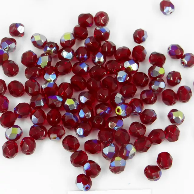 F6 SX *** 20 perles à facettes verre de Bohême 6MM SIAM AB