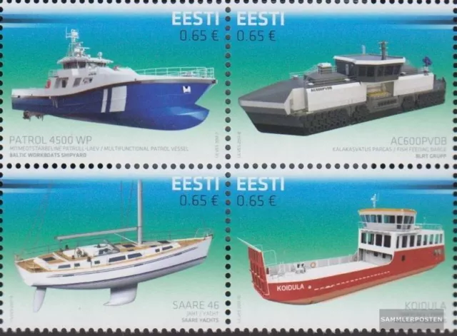 Estland 884-887 Viererblock (kompl.Ausg.) postfrisch 2017 Schiffbau