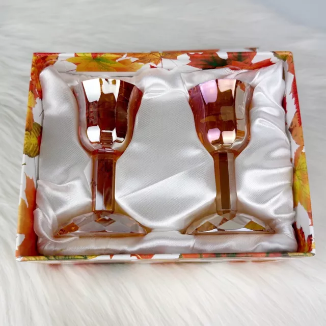 Oleg Cassini SD Simon Designs Harvest Shimmer Facet 4" Candlestick Pair