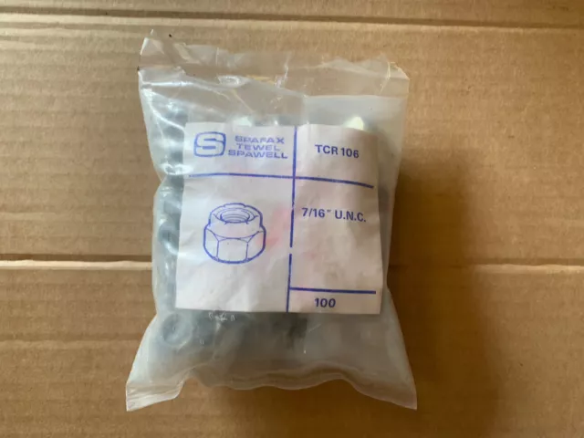 7/16 Zoll U.N.C/UNC Nylon Verschlussmuttern verzinkt MENGE 100