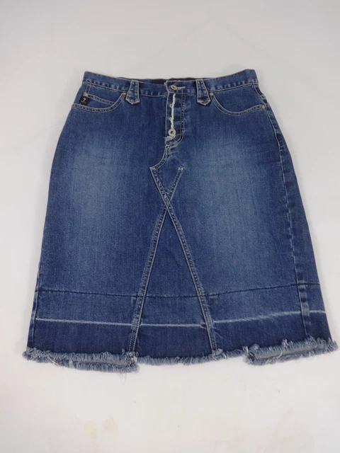 GUESS Donna Cotone Blu Jeans Gonna Taglia 28