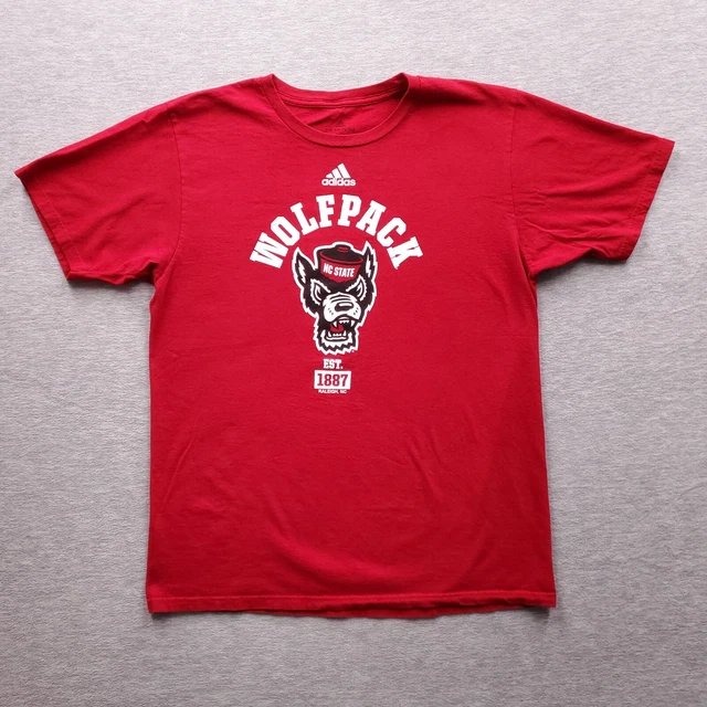 NC State Wolfpack Adidas The Go-To Tee Mens L Red Short Sleeve Graphic T Shirt