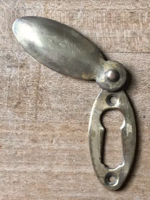Antique Brass Escutcheon Keyhole Vintage Door Hardware Victorian Old Salvage