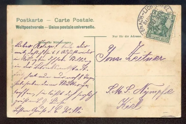 Dr 1907 Bureau de Poste Ferroviaire Train 464 Carte (D3918a