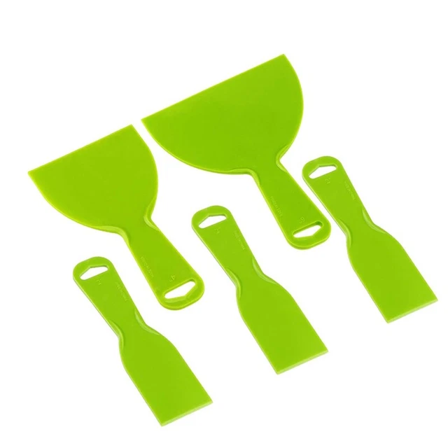 Juego de 5 piezas de plástico herramienta flexible raspadores de pintura para empaquetar, PatchiD2
