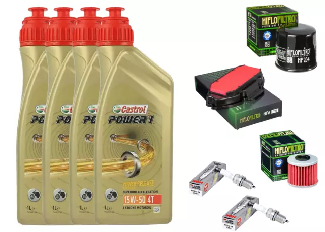 Set / Entretien Honda Integra 700 Castrol Power 1 15W50 Filtre Huile Air Bougies