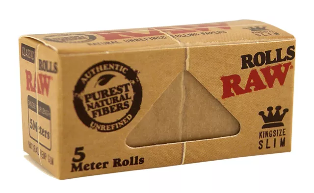 12x RAW Classic Rolls Slim 5m Länge unbleached Papers ungebleicht