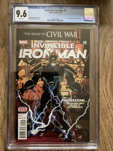 Invincible Iron Man #9 - CGC 9.6 - First Full App of Riri Williams - Ironheart