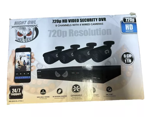 Night owl 8 channel dvr 4 camera 5mp security sales system
