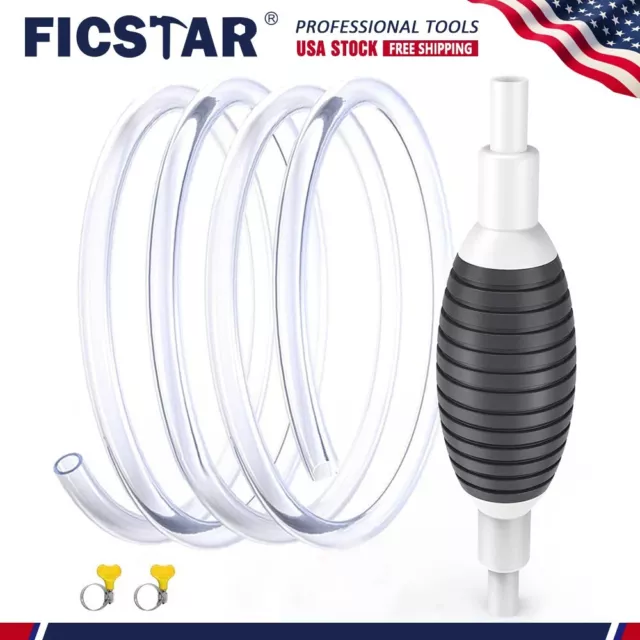 Largest Manual Hand Siphon Syphon Transfer Pump Fluid Liquid Water Gas Gasoline