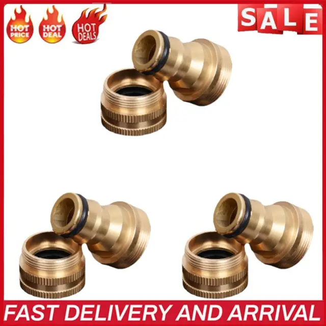 2 Pcs Faucet Fitting Brass Tap Quick Connector for Garden Tubing Car Washer Pipe