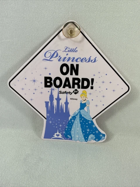 Disney Baby Cinderella Little Princess On Board Sign Safety 1st Car Window New