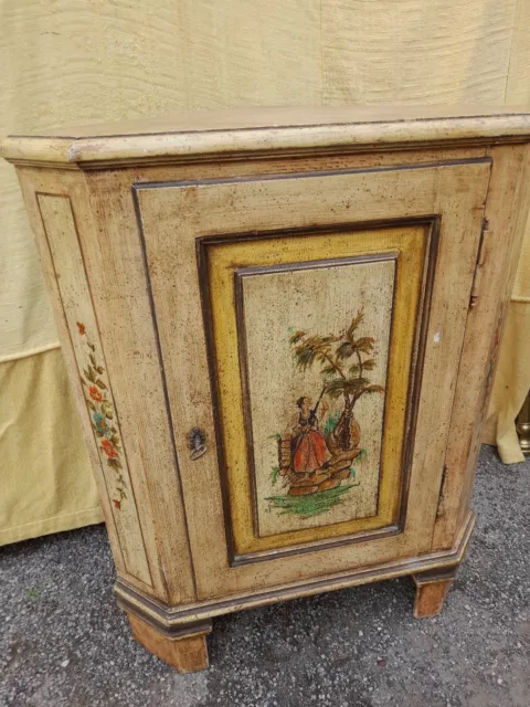 Cantonale-Angoliera Laccata Veneziana  Anta Dipinta - Buono Stato - 1940 Emilia