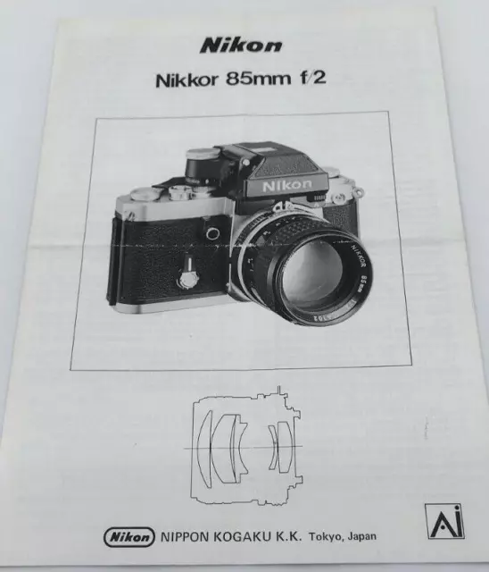 Folleto manual multilingüe Nikon Nikkor 85 mm f/2 60 DÍAS DEVOLUCIONES GRATUITAS