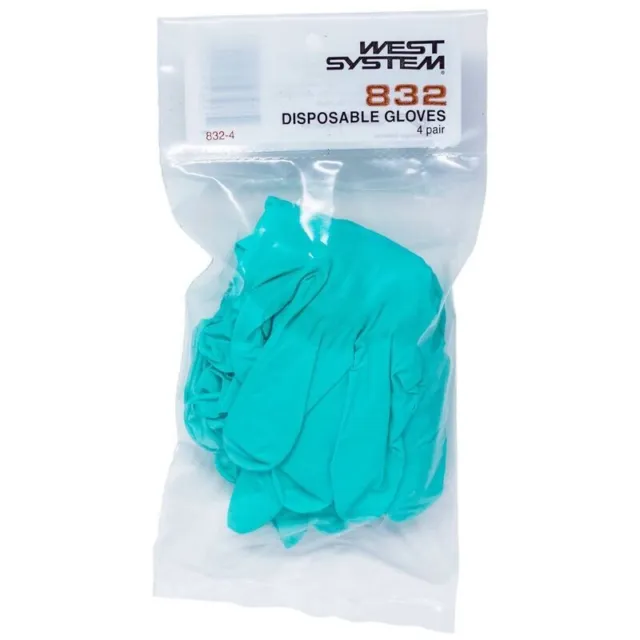 West System 832 Disposable Gloves (4 Pair Pack) West System Epoxy Resin Gloves