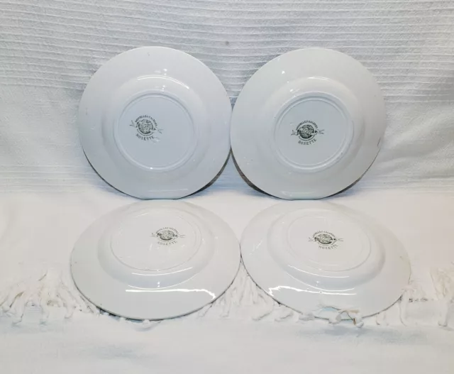 Lot de 4 assiettes plates de St Amand modèle Rosette, terre de fer 3