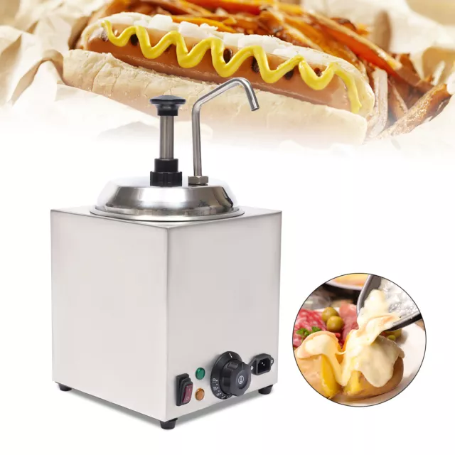 Hot Fudge Caramel Warmer 2.5L Electric Cheese Dispenser Butter Chili Melter 800W