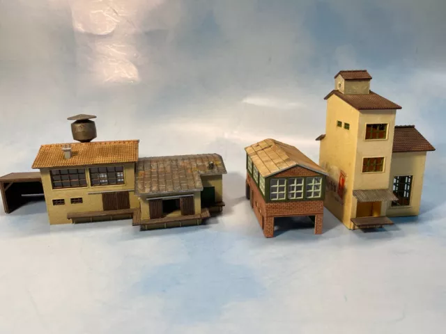 N scale built up Pola/AHM building lot custom industrial buildings