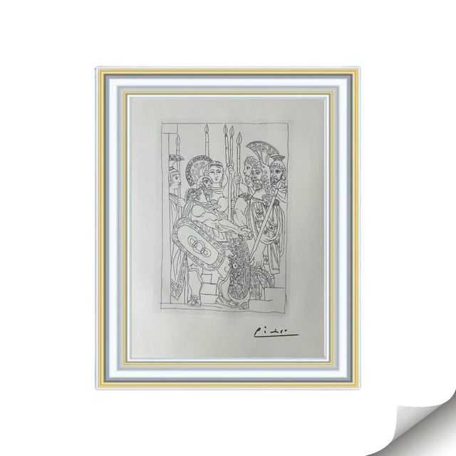 Pablo Picasso, Lysistrata, Original 1900's Hand Tipped Color plate print -Signed