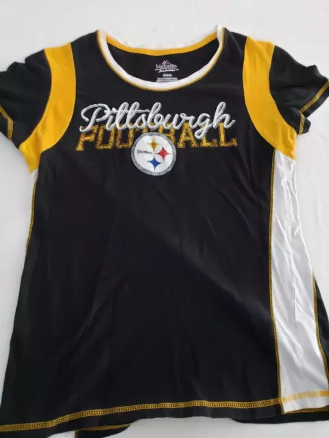 NFL Pittsburg Steelers Womens Short CAP SLEEVE Shirt MEDIUM MAJESTIC