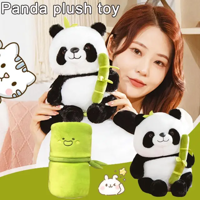 Cute Bamboo Tube Panda Plush Toy Stuffed Tearful Panda T0 Pillow Doll T7O2