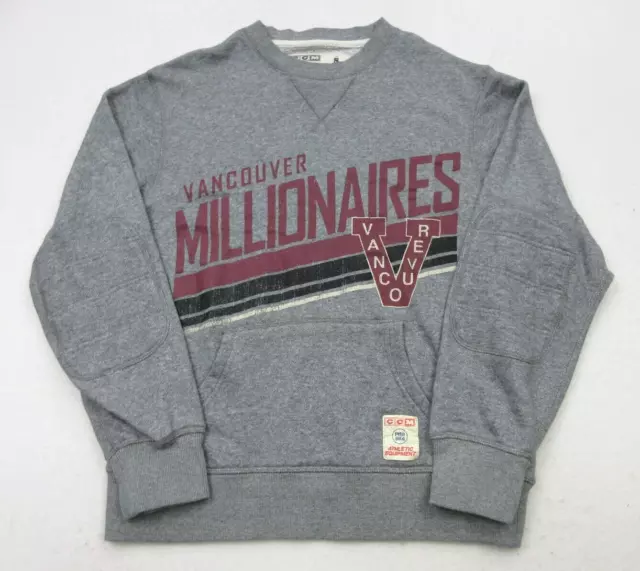 Vancouver Canucks CCM Sweatshirt Mens Small Gray Millionaires Sweater Retro