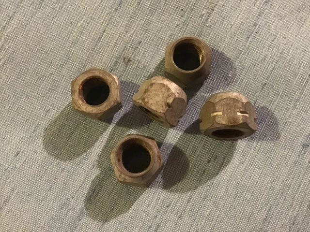 Left Hand Lug Nut Set of Five for MB, GPW, M38, M38A1, M170 Jeeps, New Old Stock