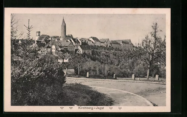 Ansichtskarte Kirchberg / Jagst, Gesamtansicht 1917
